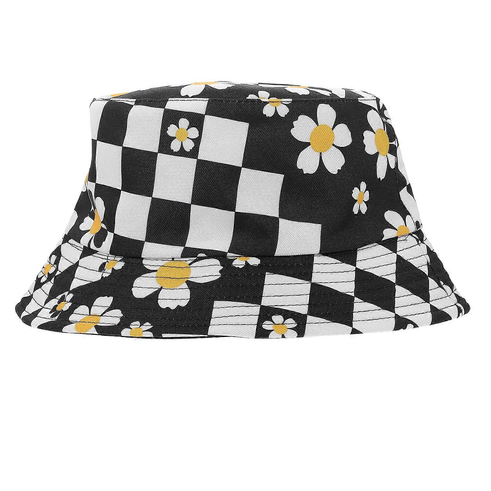 Aesthetic Hats Checkerboard Bucket Hat for Sun Protection