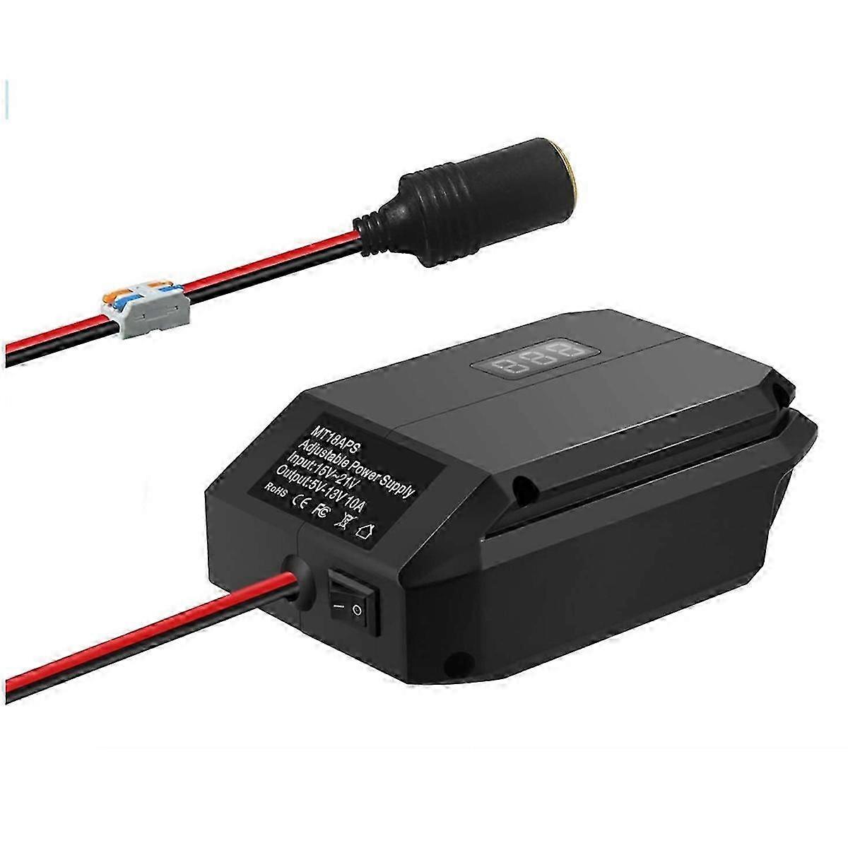 lämplig för DC 18V till 12V Step Down-omvandlare för Makita 18V batteri, Power Wheels batteriadapter, cigarett Li-jc