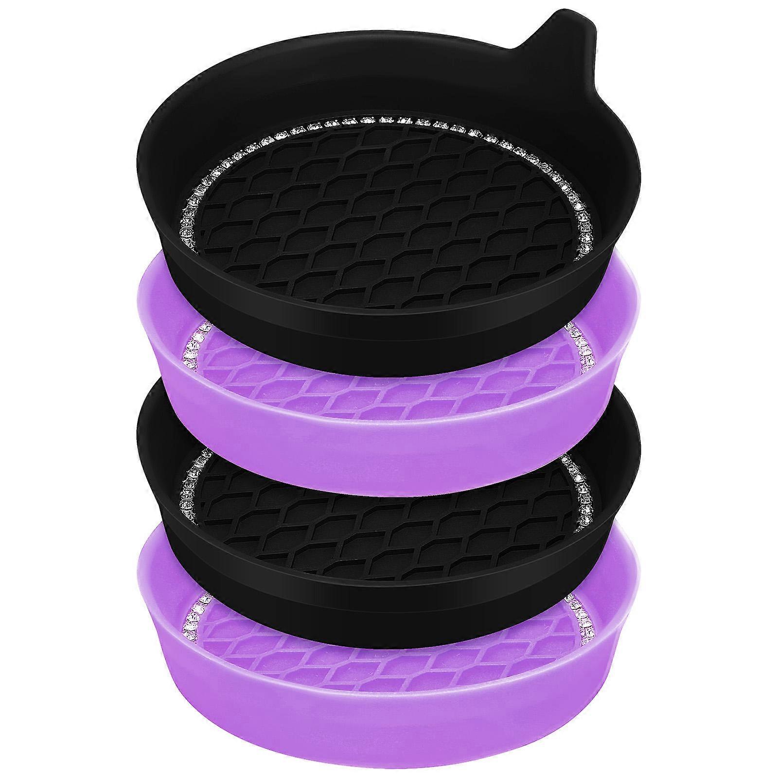 Vehicle Cup Holder Insert Round Silicone Car Use Cup Placement Protect from Scratches 4Pcs