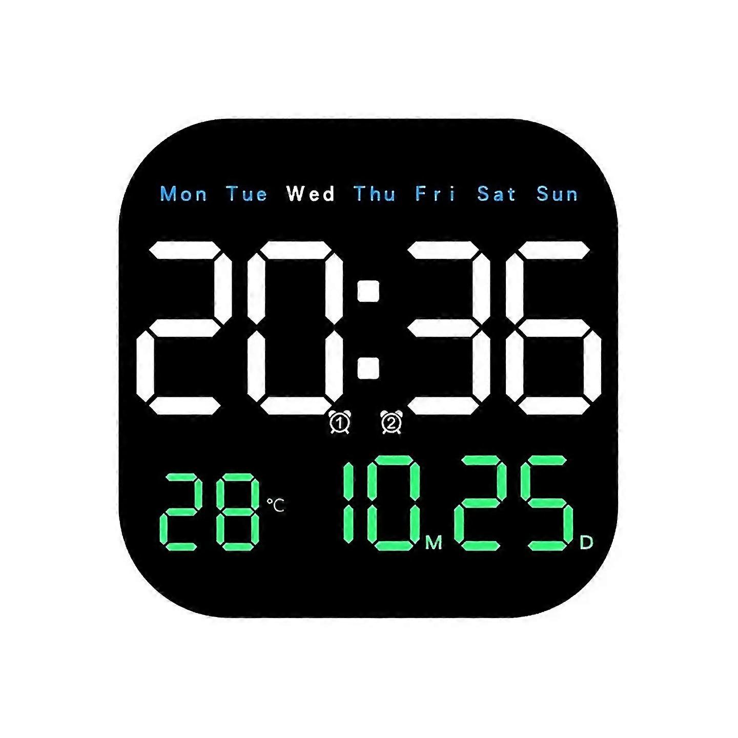 For Digital Led Wall Clock With Remote Control Temperature Date Display