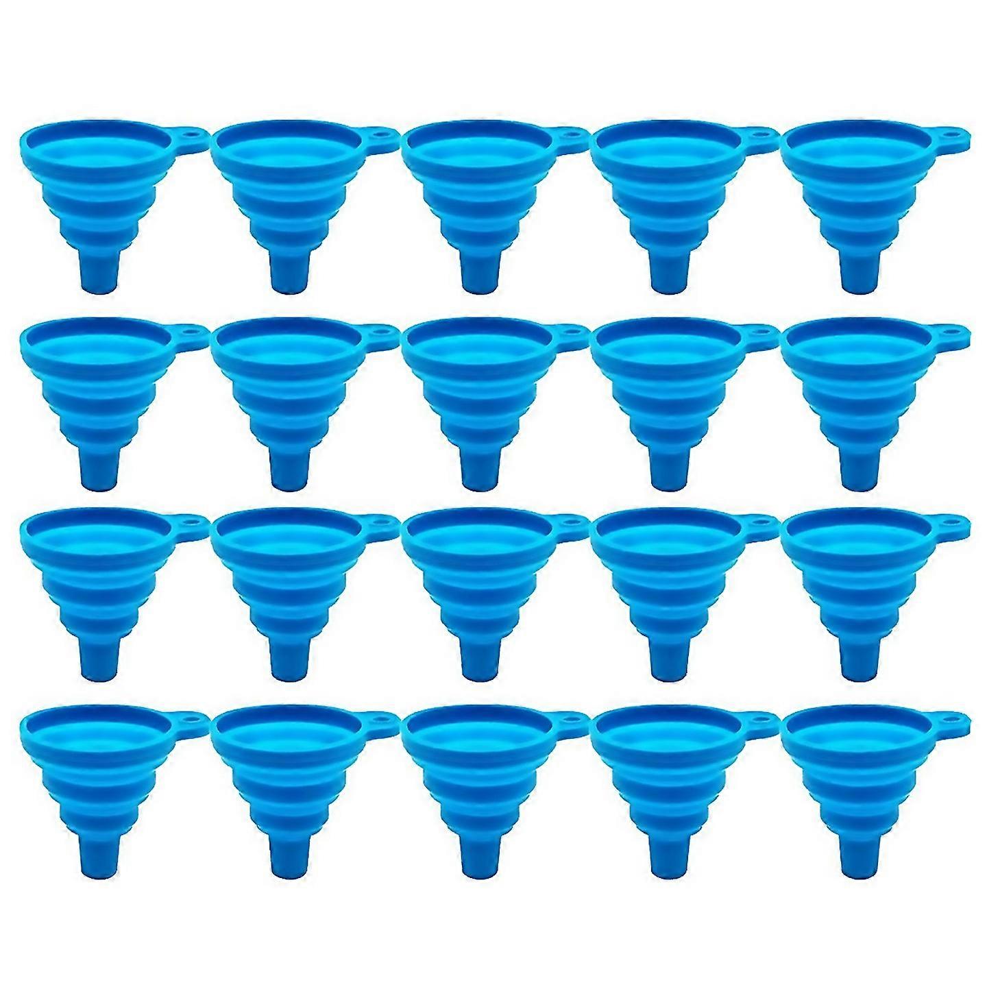 For Portable Mini Funnel Retractable Silicone Folding Funnelblue