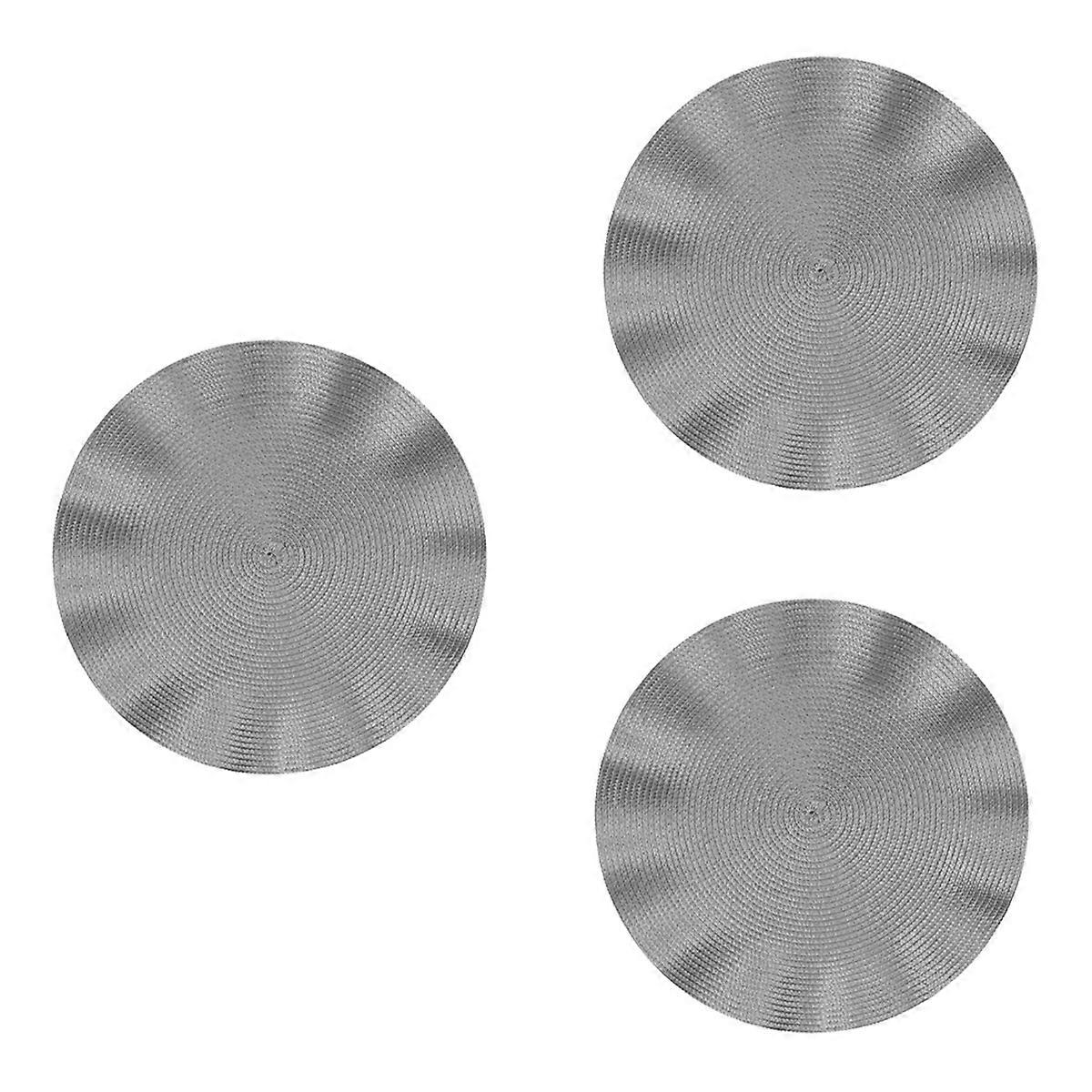 Wave Round Placemat, Round Anti-scalding Mat,Kitchen Table Mat,Silver