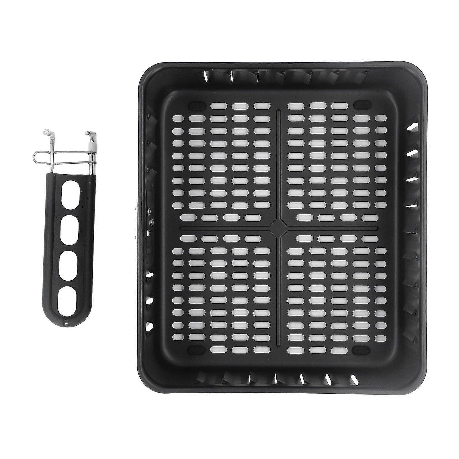 Fryer Basket Anti Stick Stainless Steel 6L Dishwasher Safe with Detachable Handle Square Fryer Basket for COSORI