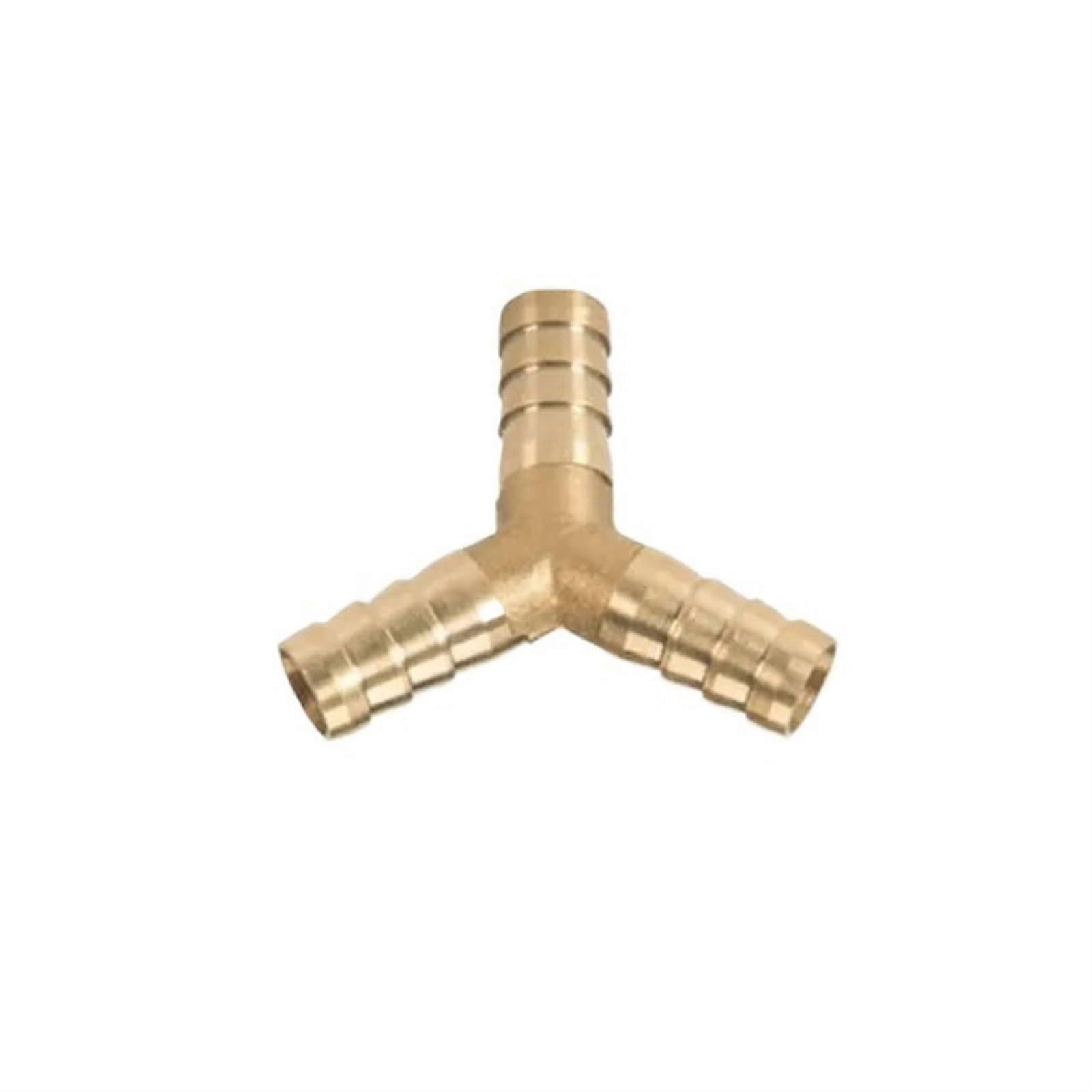Brass T Y Type Hose Joiner 3Way Tee Connector for Fuel Water Air Pipes, 6mm Flexible Pipe Joints
