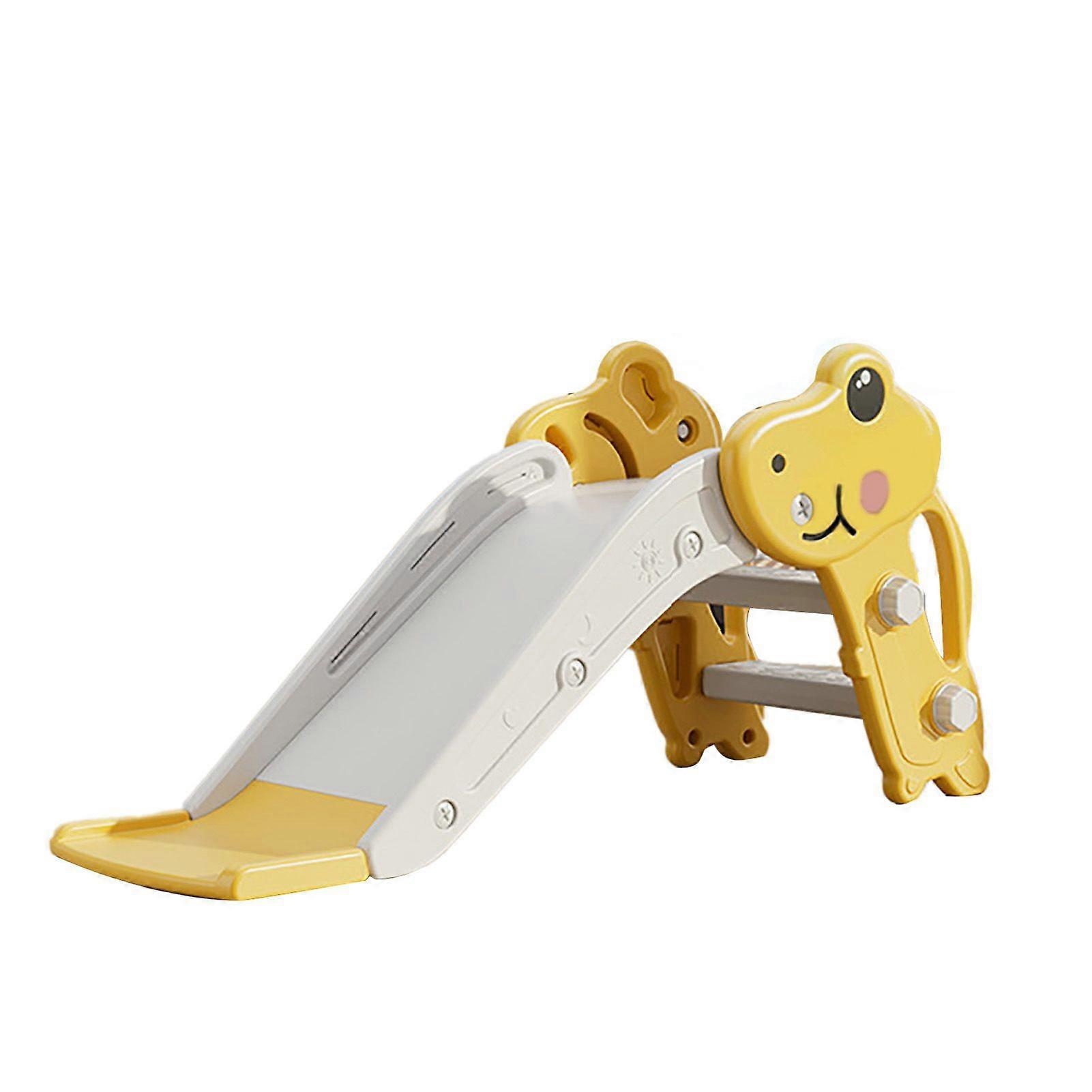 Toddler Slide Folding Plastic Stable Structure Reliable Protection Kids Climber Slide for Kids Yellow