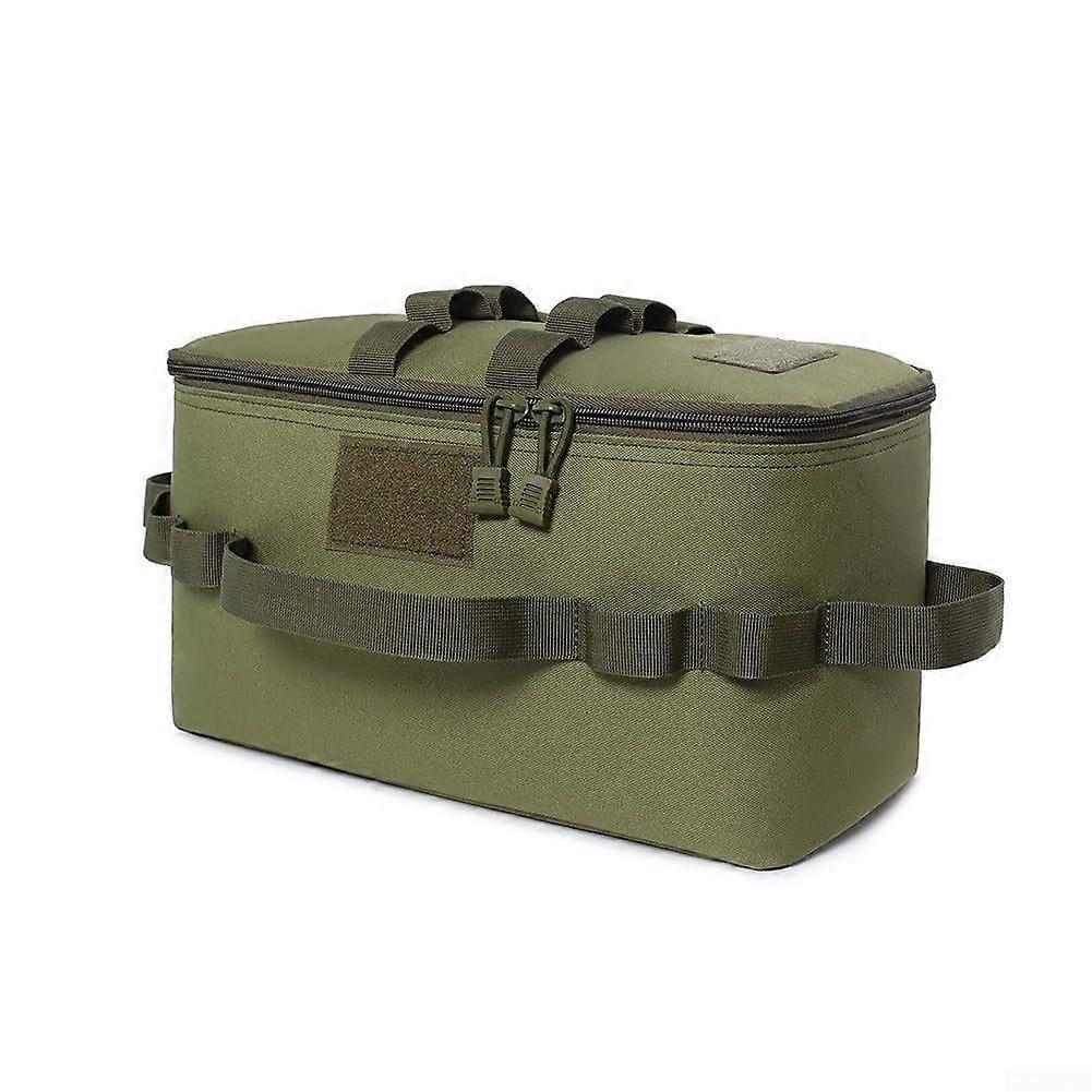 Clever Camping Cookware Organizer Bag Adjustable Dividers Foldable Space Saving Army Green Fits Pots and Pans