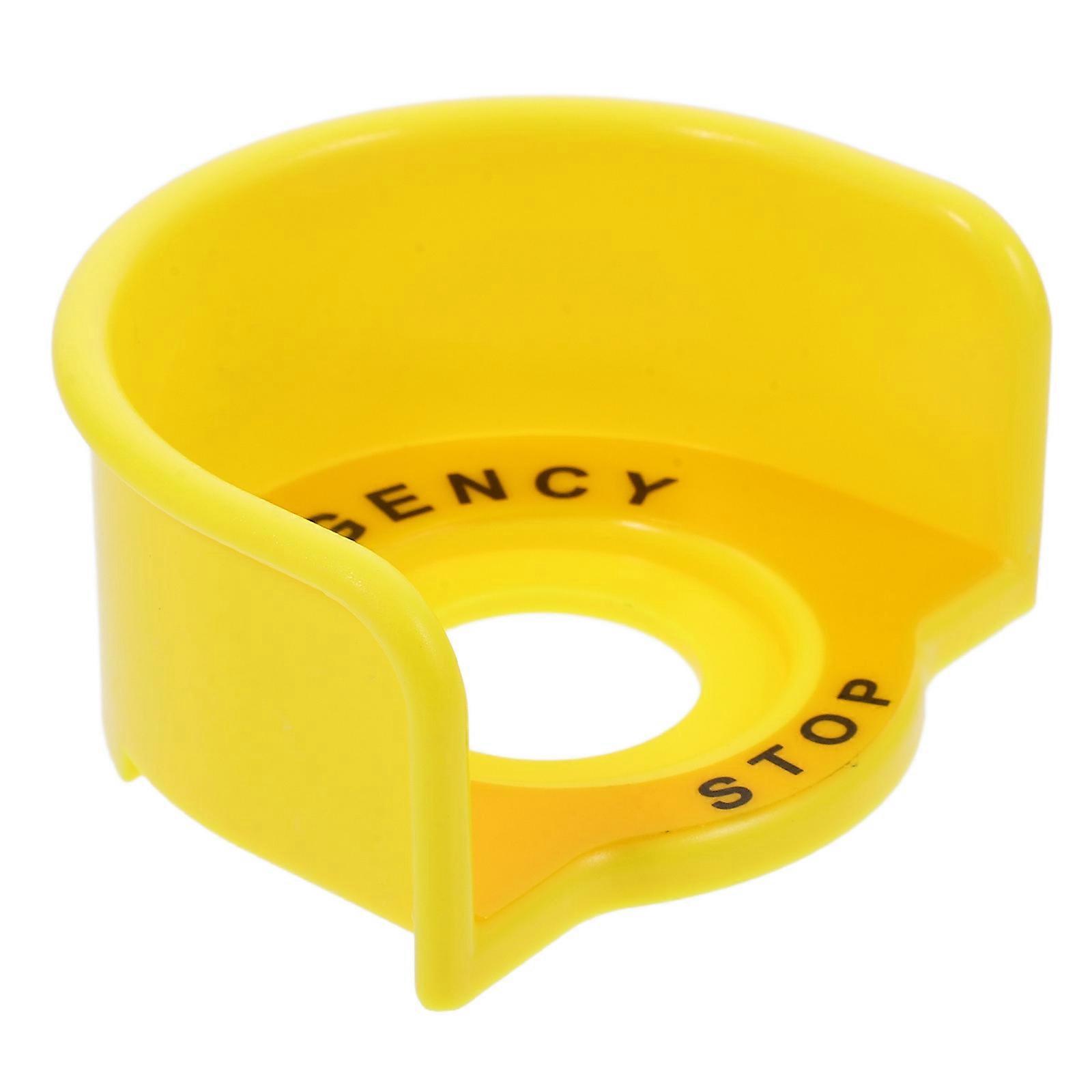 Emergency Stop Button Protective Cover for Machines 2Pcs Yellow Plastic