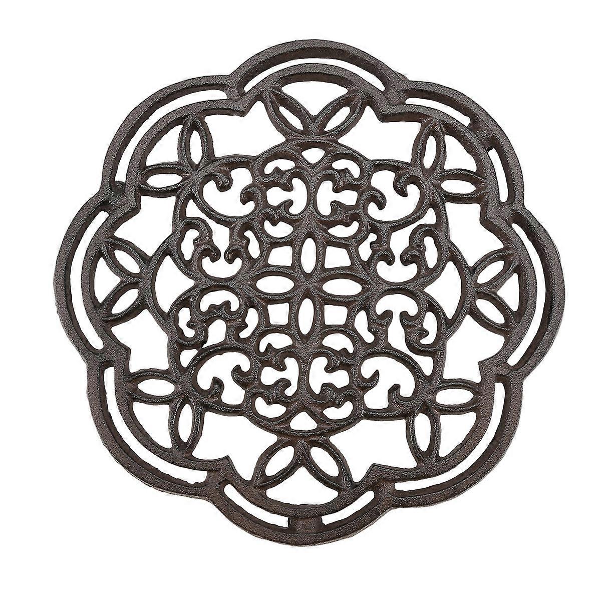 Round Cast Iron Heat-Insulation Trivet for Kitchen Dining Table Decor