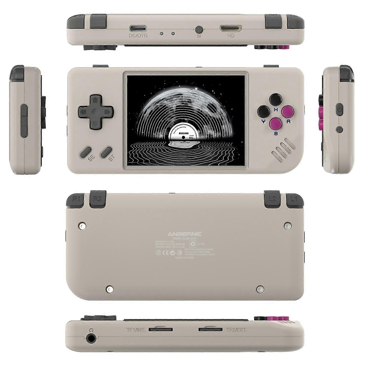 4pc AMPOWN RG28XX Retro Handheld Game Console with 32G Card - Grey