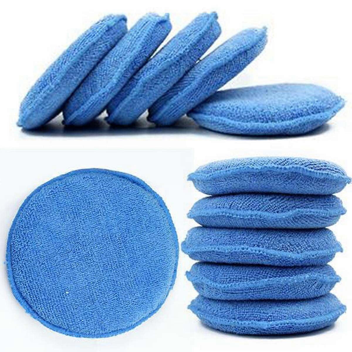 10pcs Waxing Polish Wax Sponge Applicator Pads Vehicle Glass Clean (Blue)