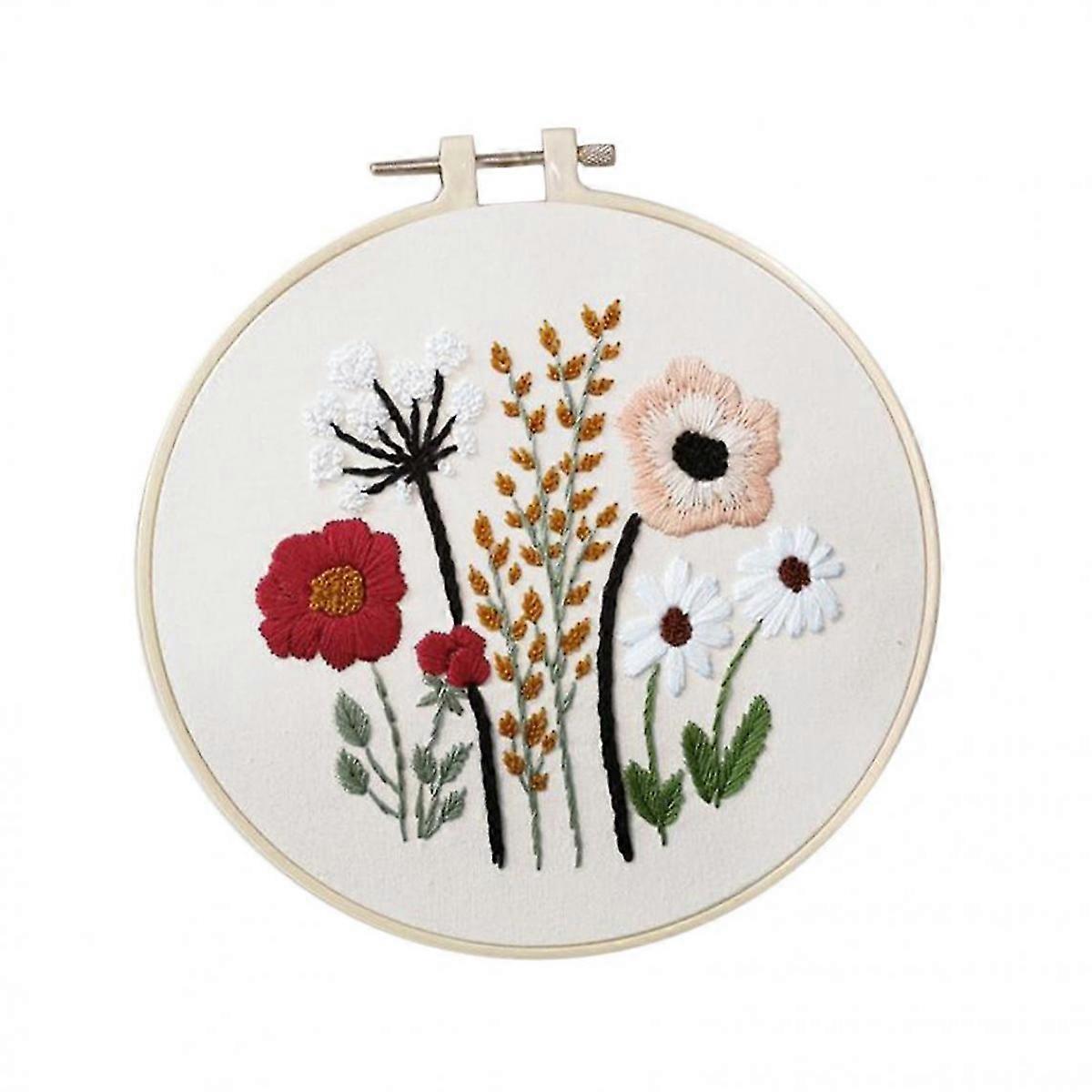 1 Set Of Embroidery Starter Kits With Basic Tools Diy Sewing Gift A