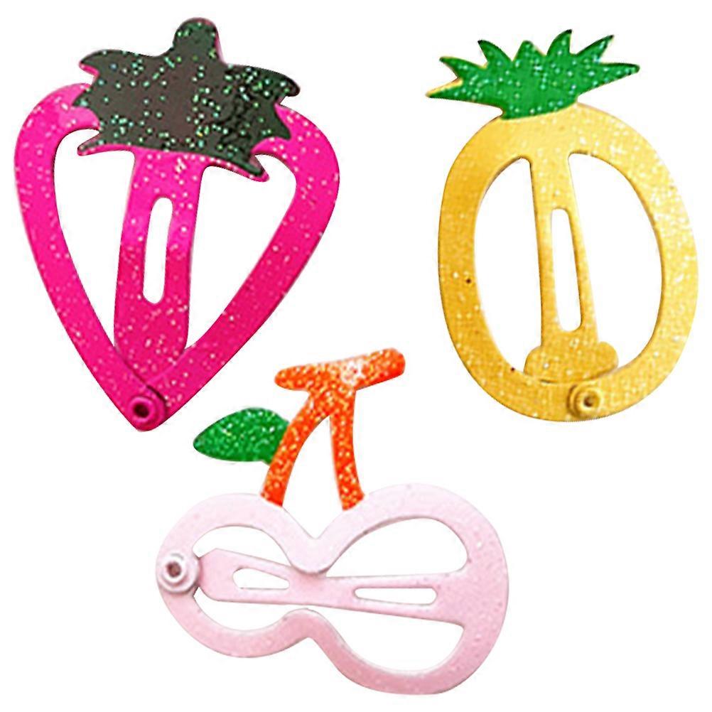 Lovely Fruit Shape Hair Barrette 12 Pcs Ideal For Hairdressing Projects And Parties 5x3cm Non-slip Metal Pins