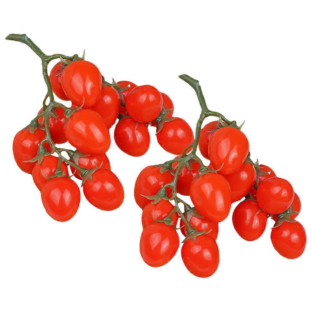 Artificial Cherry Tomatoes Foam Simulation for Decoration 2Pcs Realistic Red