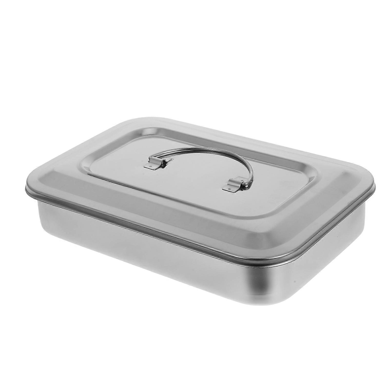 Box Stainless Steel for Manicure with Lid 5Pcs Included