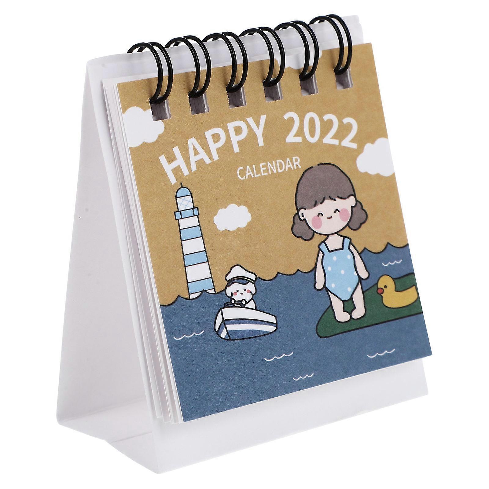 Monthly Calendar 2022 Creative Desktop Planner Calendar 2Pcs