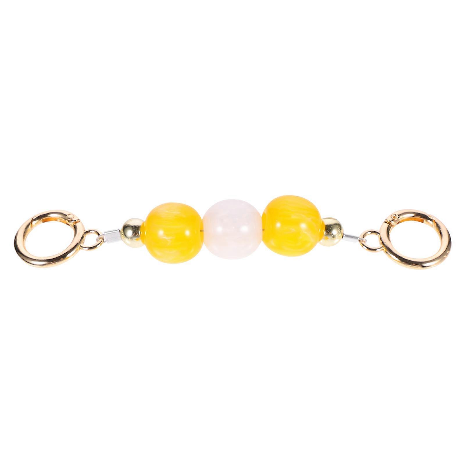 Pearl Bag Extender Strap for Handbag Use 4Pcs Durable Yellow Plastic Chains