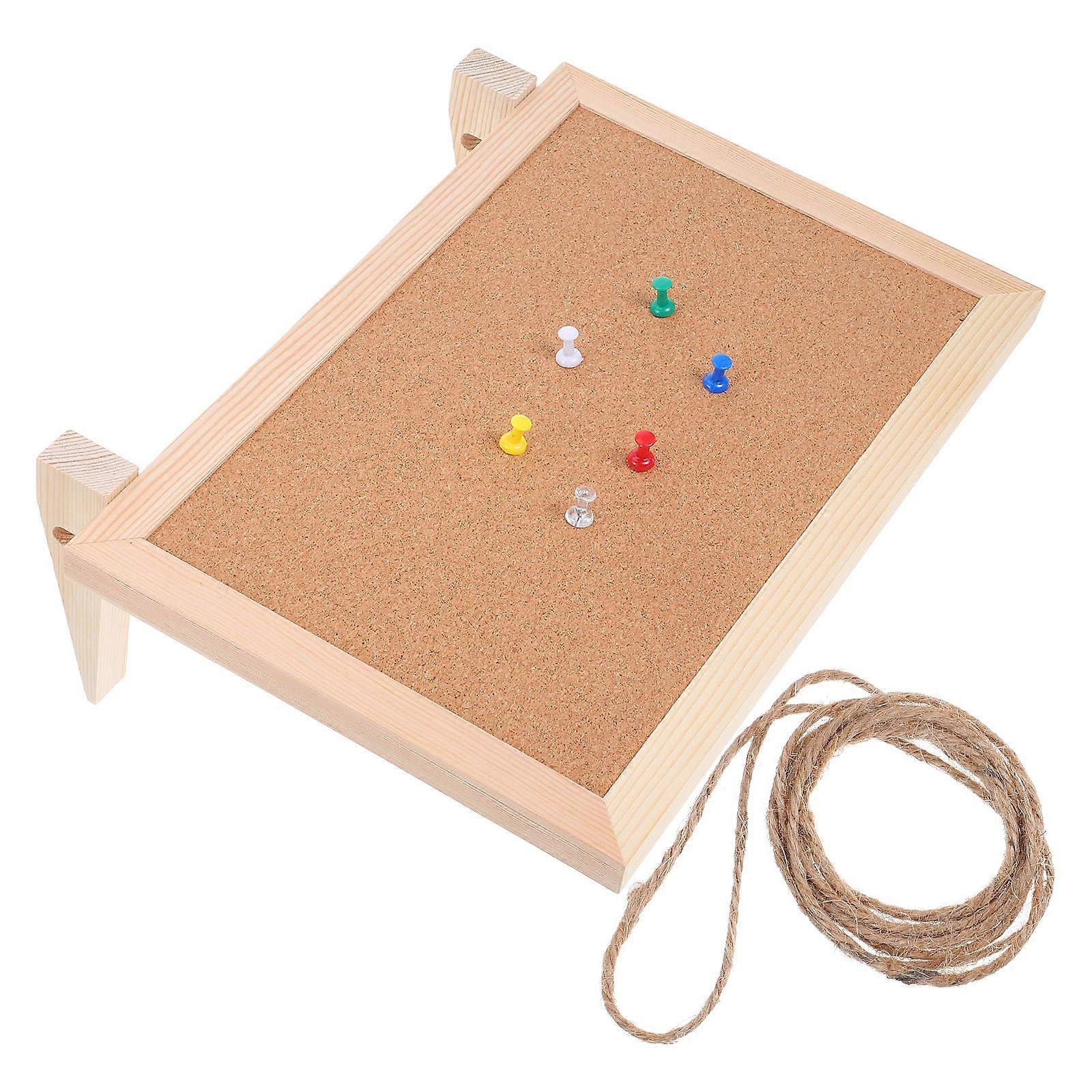 Pin Board Small Cork Board for Desk with Wooden Frame for Message Use 3Pcs