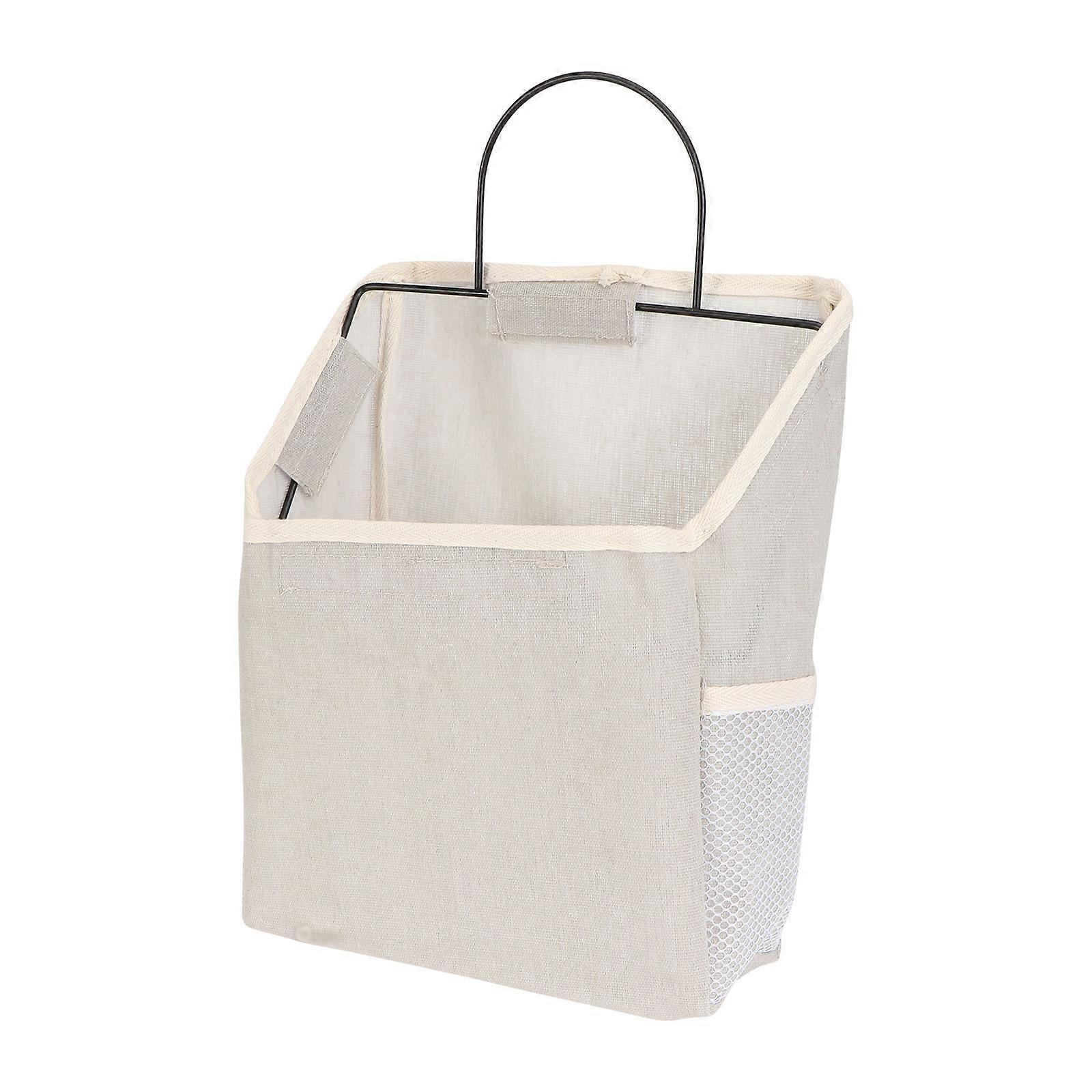 Large Hanging Fabric Bag 3Pcs Storage Solution For Organizing Bedroom Living Room Practical Light Grey Wall-Mounted Tidy-Up