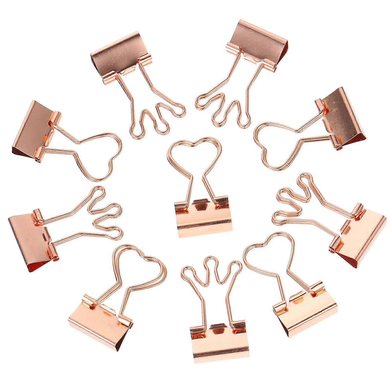 Multi-Function Binder Clips For Home Office 50 Pcs Rose Gold Rectangular Shape Bookmarking Function Ideal For Scrapbooks