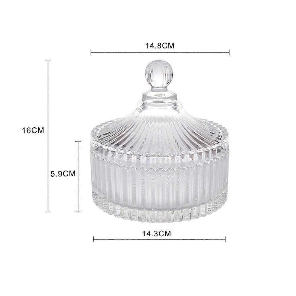 Display Glass Jar with Lid for Storage 2Pcs Transparent Candy Snacks Jar