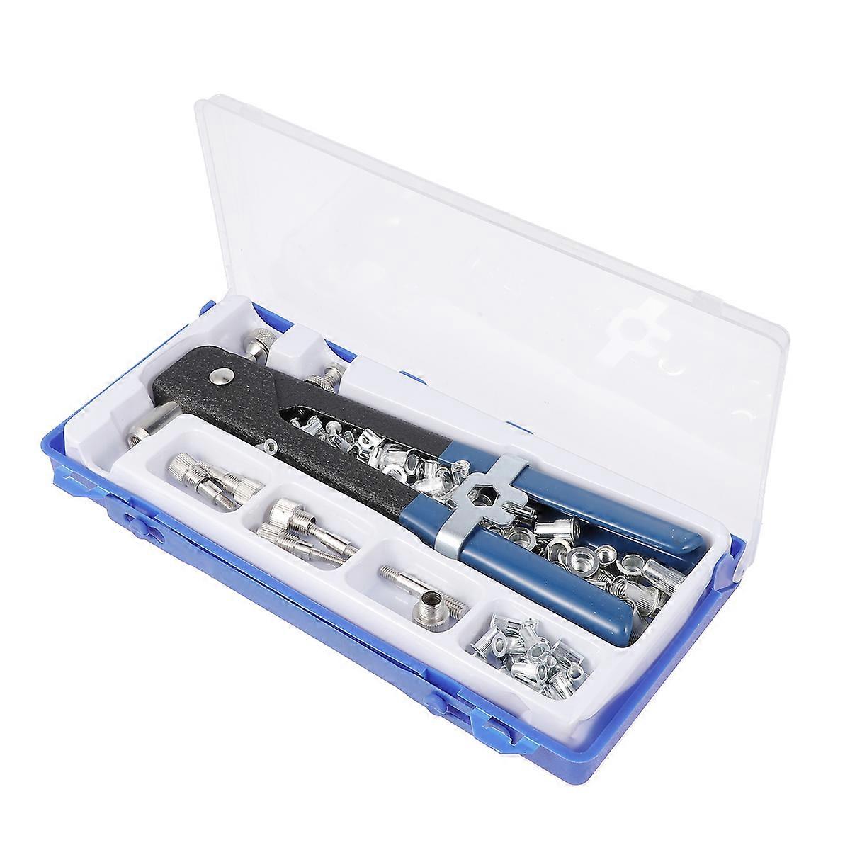 Nut Riveter Kit Hand Riveter Tool for Installing Rivet in Blue 106Pcs