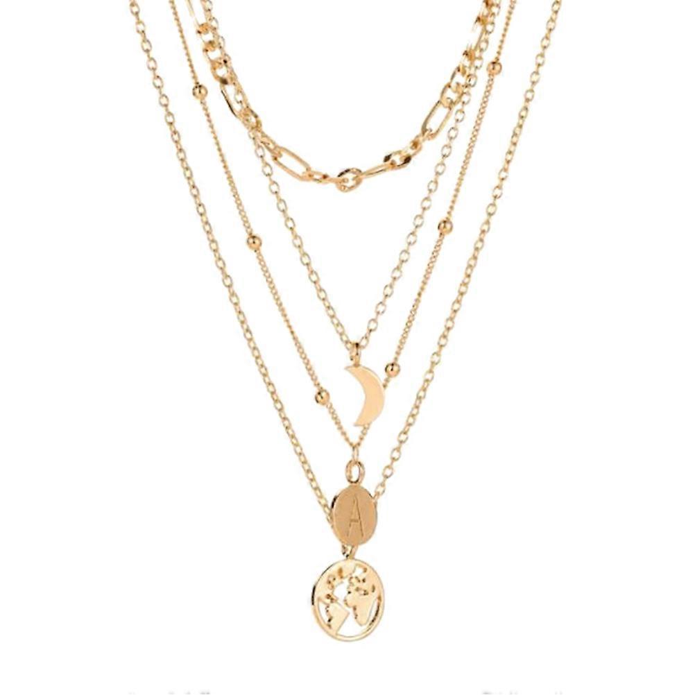 Gift Necklace Multi-Layer Pendant Necklace for Daily Use 2Pcs