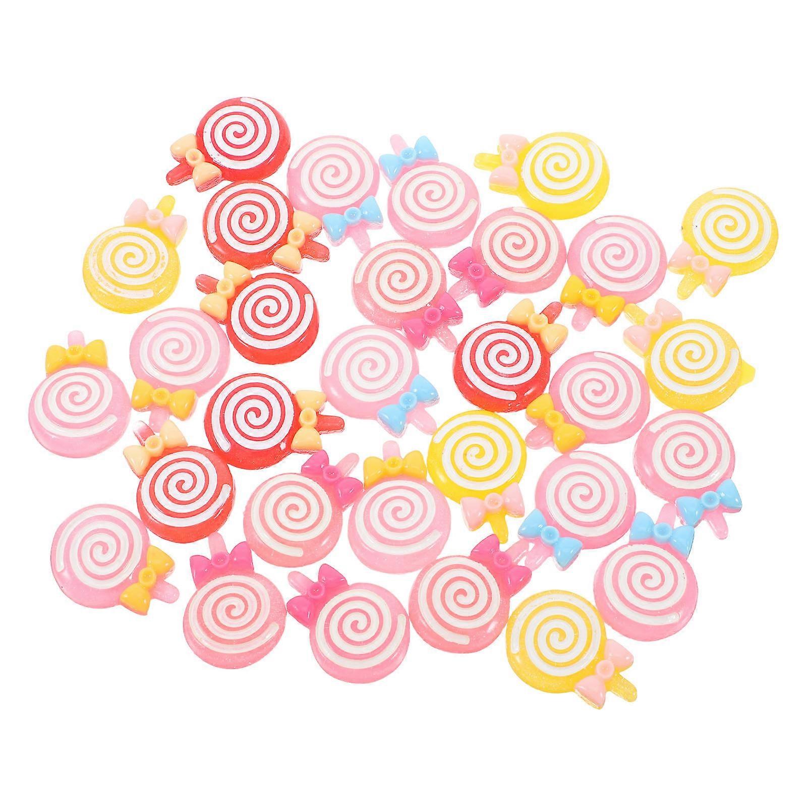 Diy Charm Pendants Lollipop Resin Charms for Crafting Gifting and Diy Projects Resin Material Assorted Color 30Pcs