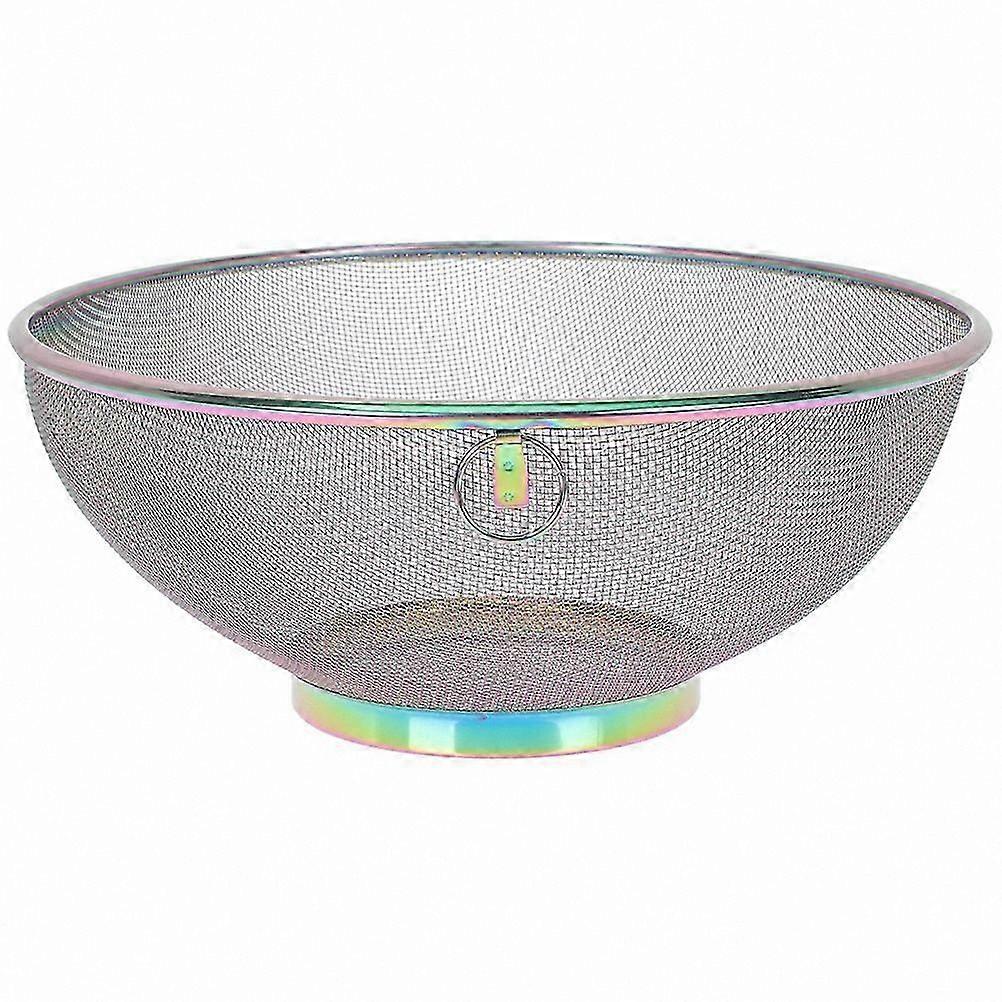 Stainless Steel Mesh Rice Strainer with Drainage Function 7.9x7.9x3.3 Inches Single Piece Kitchen Tool