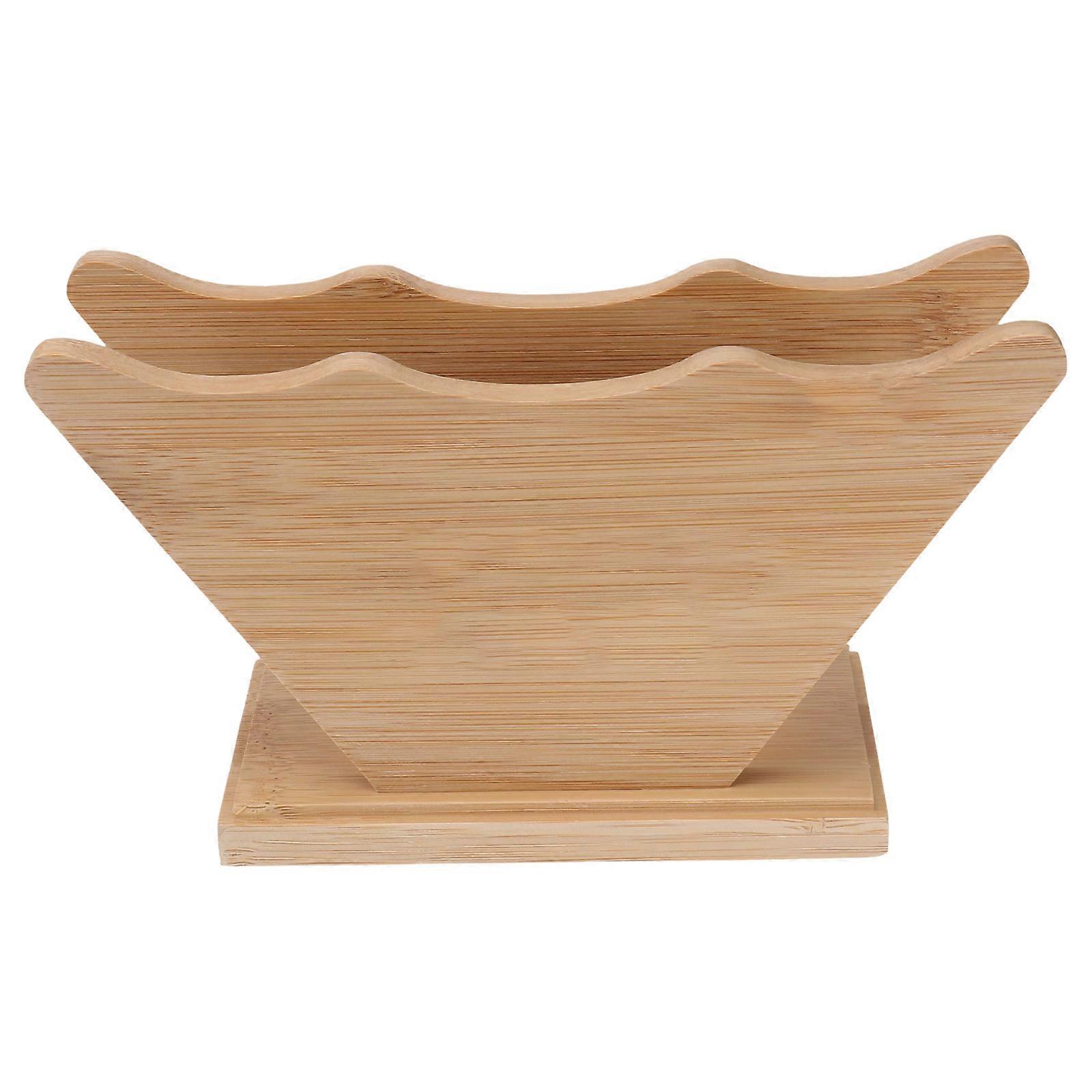 Coffee Filter Rack Bamboo Holder for Storage Use 2Pcs Chocolate Dispenser