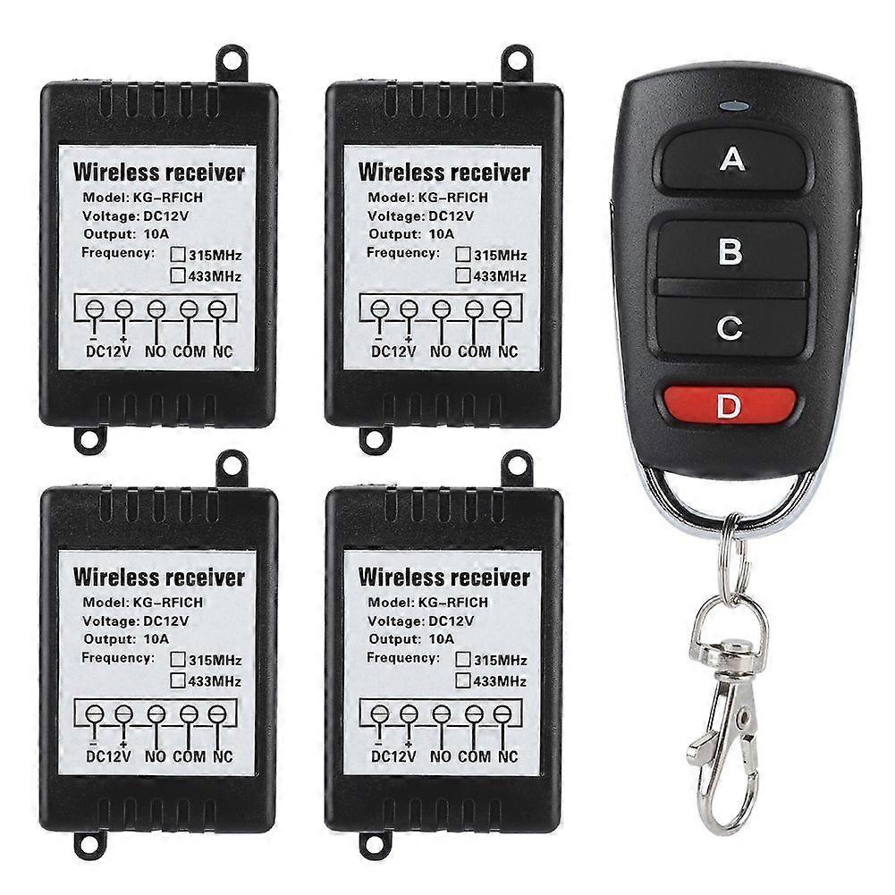 DC 12V One way One For Four Wireless Remote Control System Switch Access Control Switch