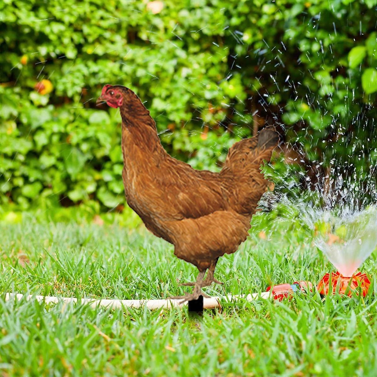 1PC Decorative Hen Chicken Metal Garden Stake Ornament Sculpture for Lawn Yard