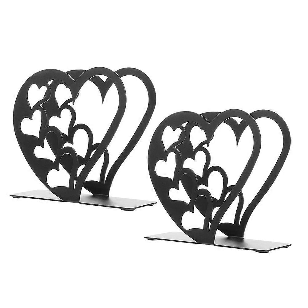 Heart Shaped Napkin Holder for Kitchen Table with 8Pcs Black Tissue Stand