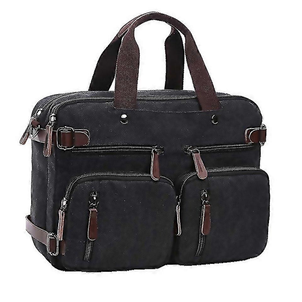 For Casual Canvas Threepurpose Business Briefcase Computer Bag Color Large Black