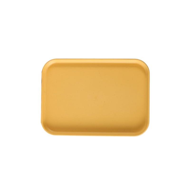 Yellow Plastic Serving Tray Rectangular Decorative Storage Organizer Tray 22 By 30.5 Cm Hotel Home Restaurant