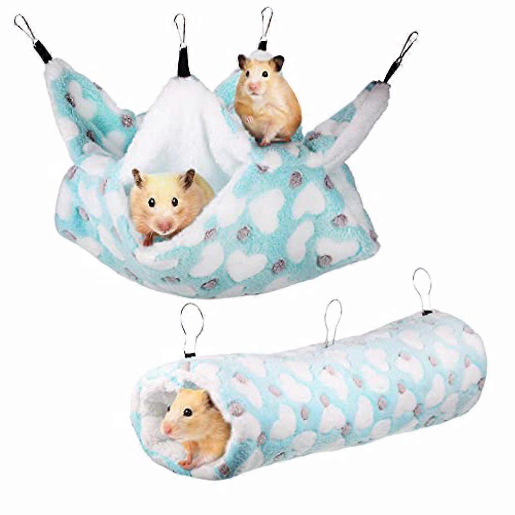2pcs Pet Hammock Soft Small Size Cage Tunnel Cages Multi-function
