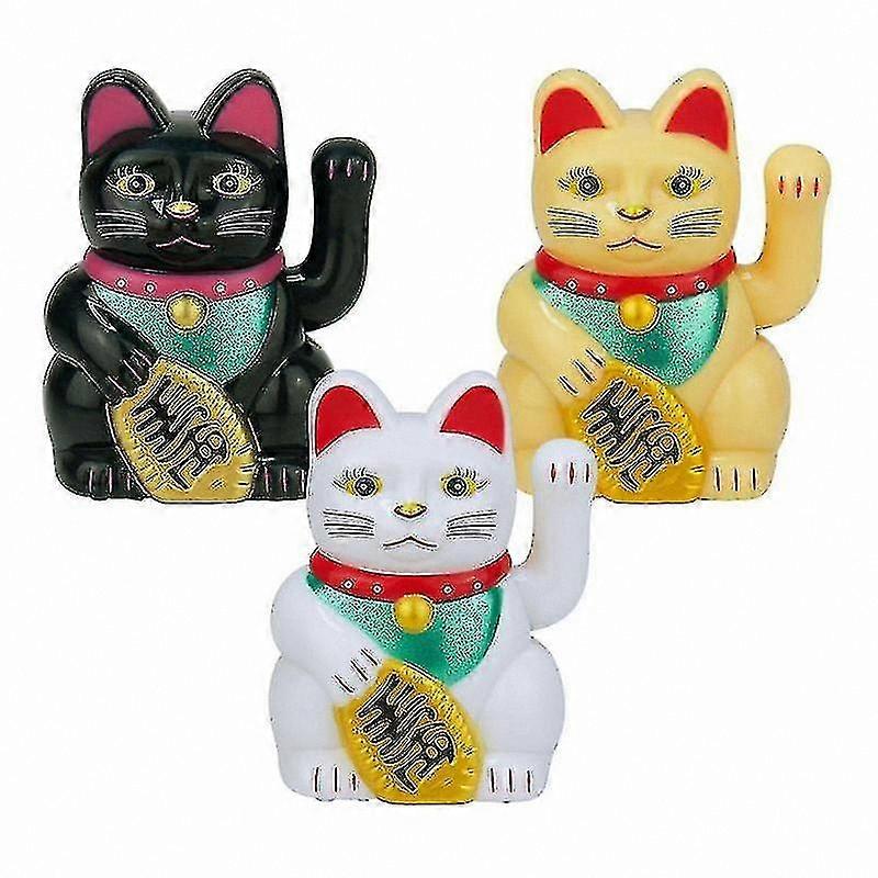 Feng Shui Waving Cat Figurine for Prosperity and Good Fortune Maneki Neko Charm Cute Decorative Lucky Cat with Moving Arm