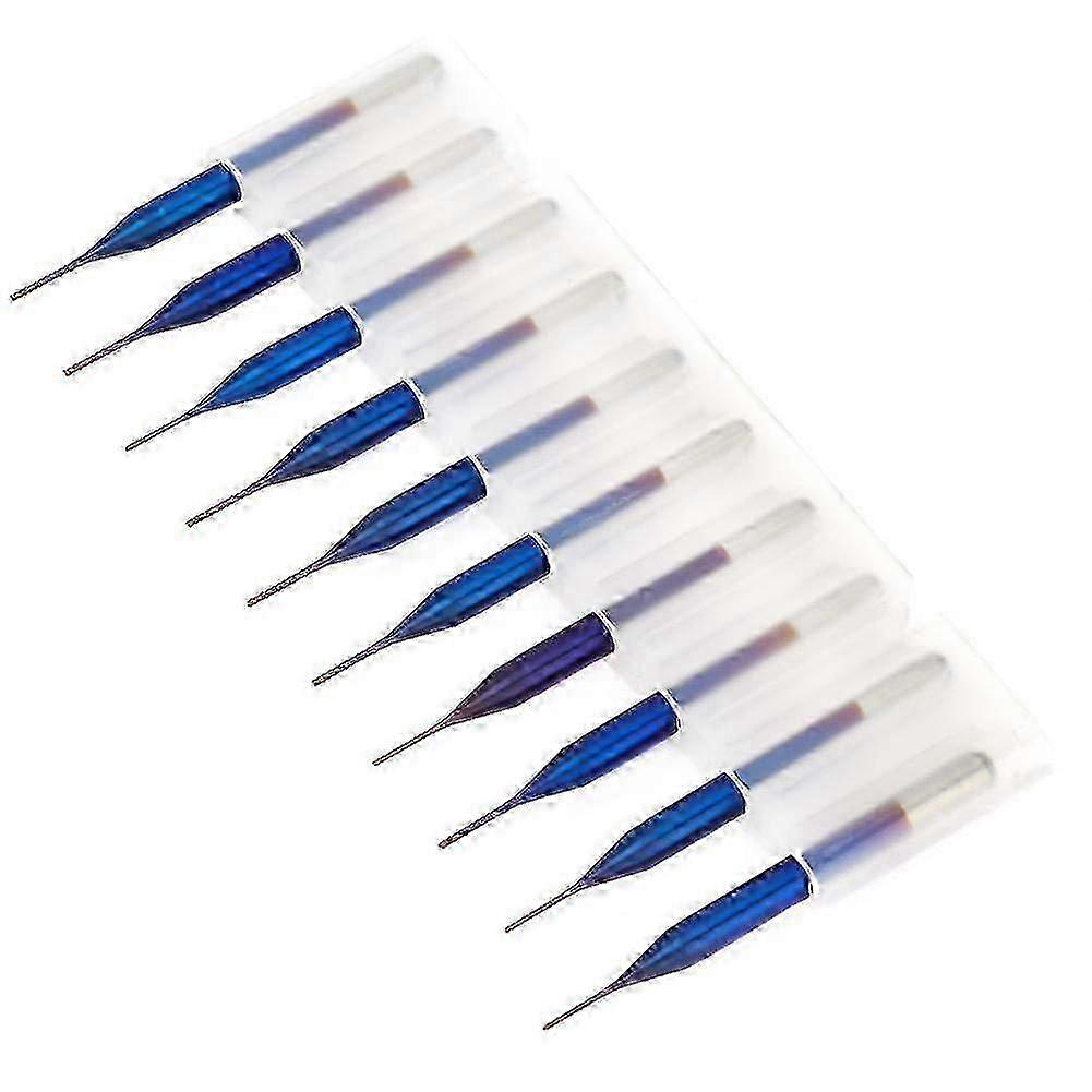 10pcs Carbide Countersink Cone, Tungsten Blue Coated Countersink Drill Bits End Mills (0.6mm)