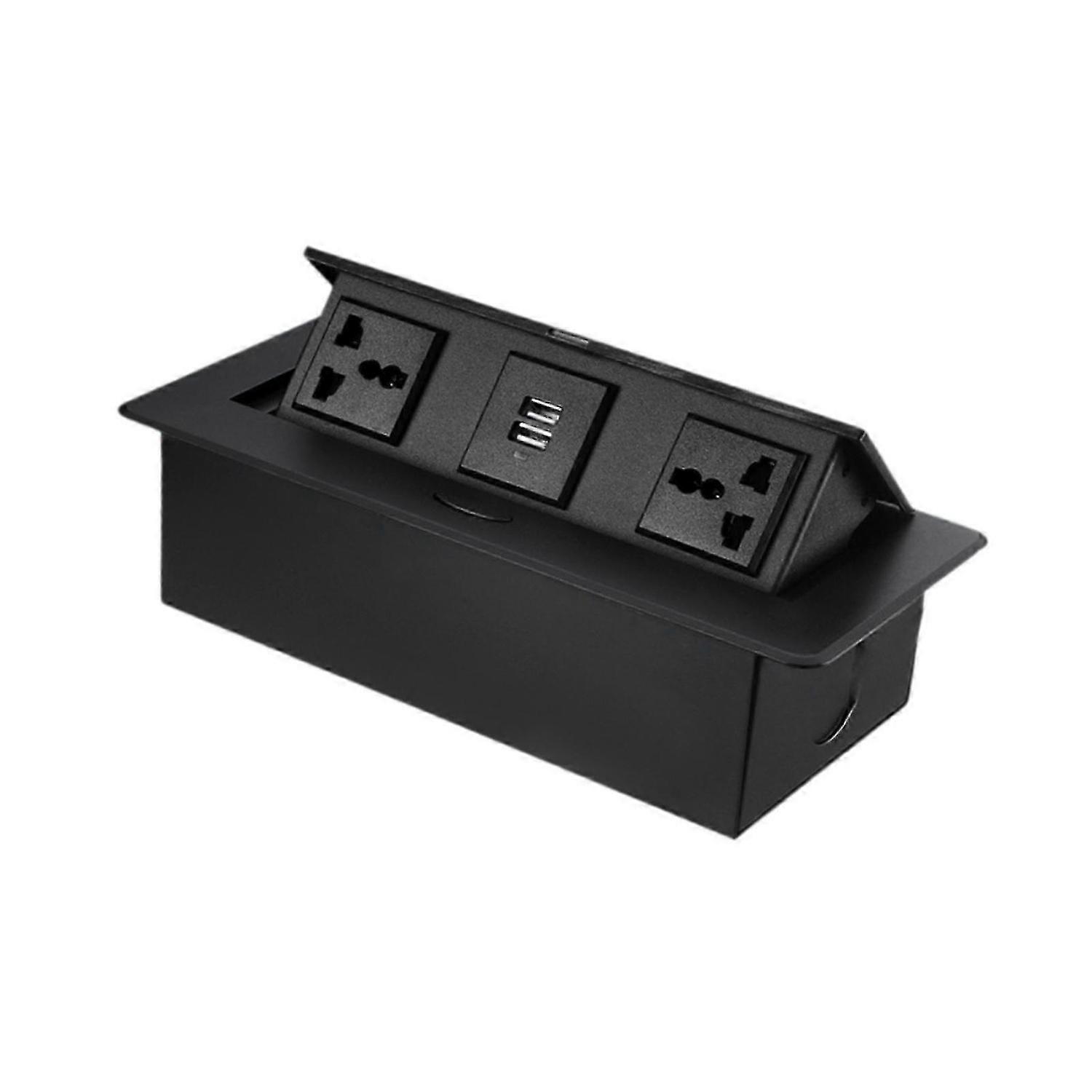 Hidden Outlet Socket Countertop Recessed Computer Table Embedded Power Strip