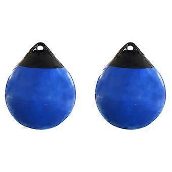2X Heavy Duty PVC Boat Fenders Ball Round Anchor Buoy Dock Bumper Ball Inflatable Protection Marine Mooring Buoy Blue