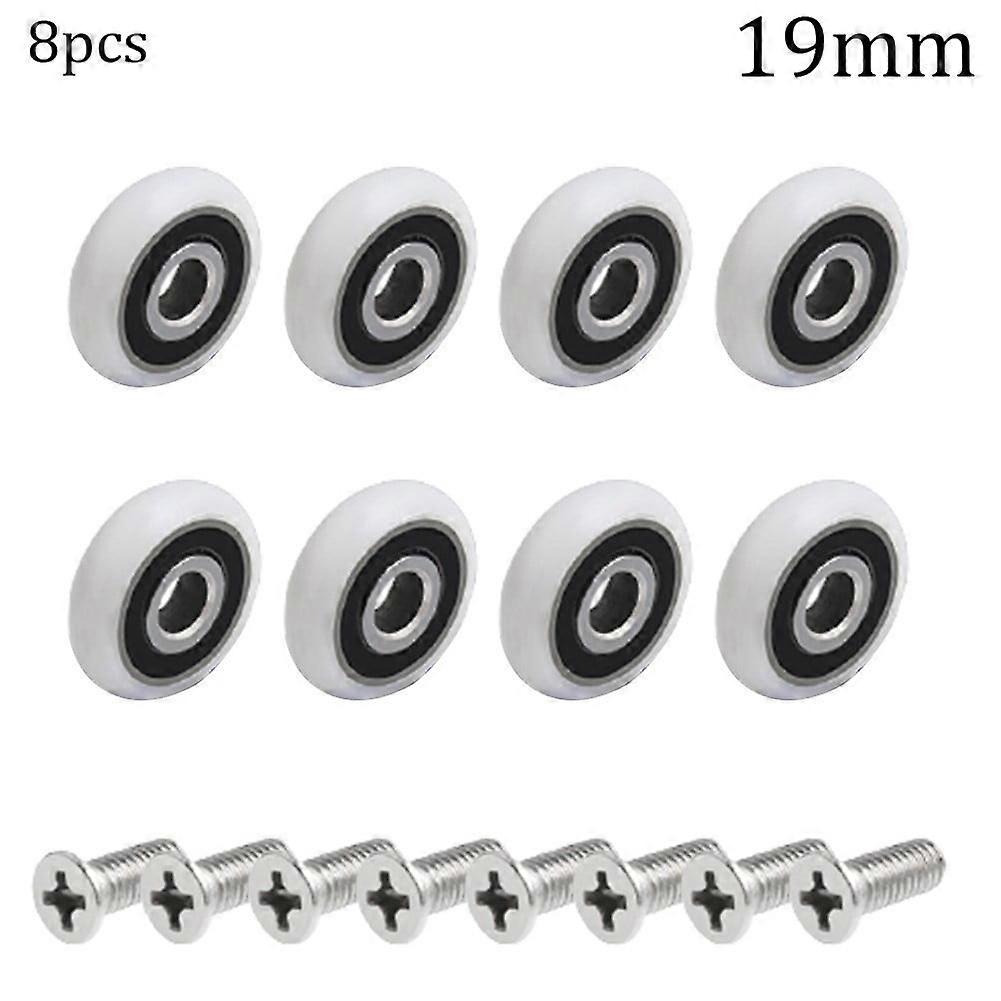 8Pcs Replacement Shower Door Roller Runner Wheels 19/23/25mm Wheel Diameter 19mm