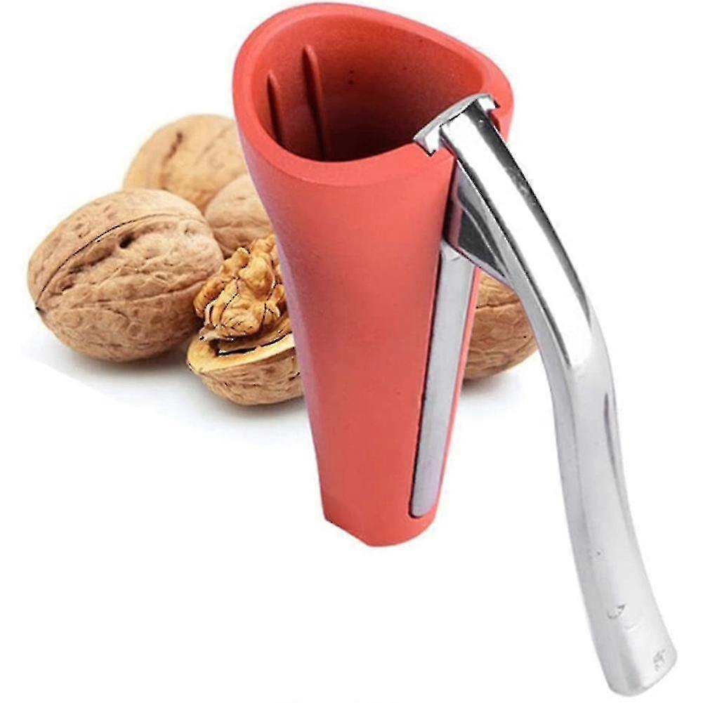 25-26 Nutcracker with Handle,Walnut Cracker Pecan Cracker Nut Crackers Tool Heavy Duty for All Nuts, Pecan, Walnuts Red