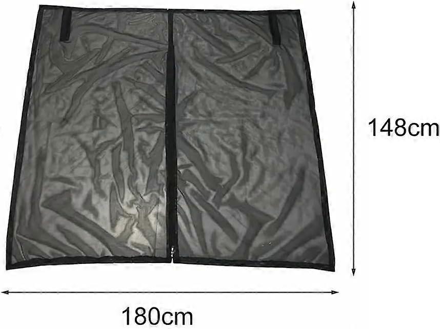 Magnetic Car Tailgate Sunshade Curtain Ventilation Mesh Screen Foldable Black ABS+PU Gauze Rear XL For Most Vehicles Window Protector