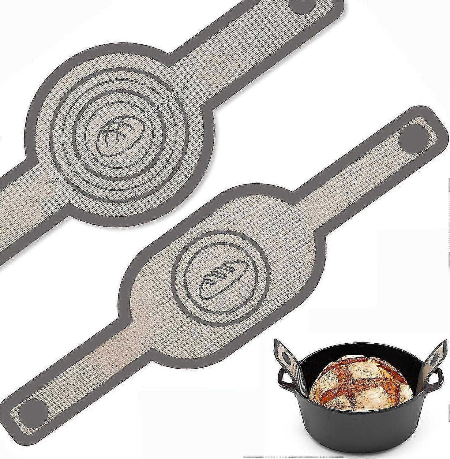 Non-Stick Bread Baking Mats - Oval/Round Reusable