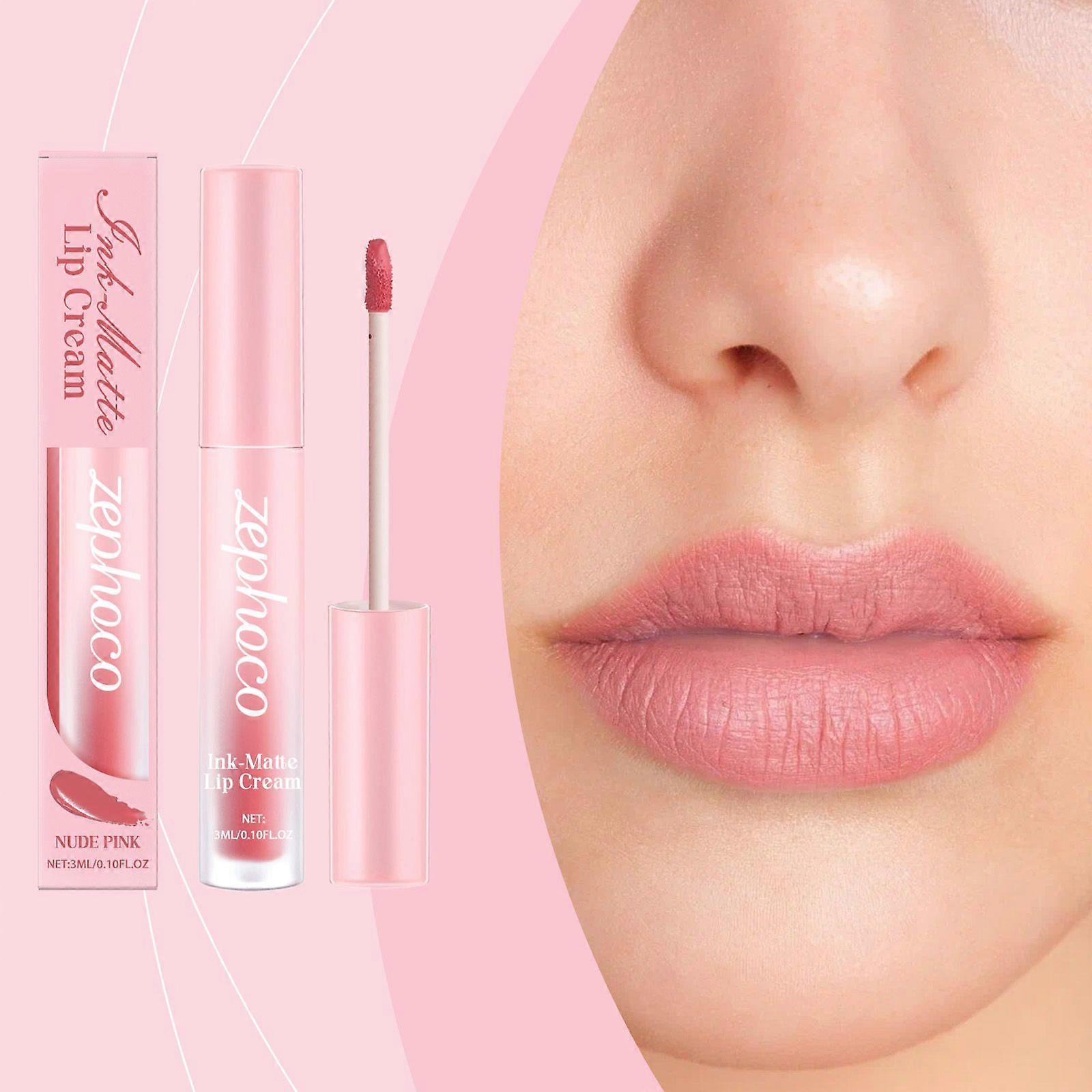 Zephoco Nude Pink Matte Lip Gloss Moisturizing, Silky Smooth, Non-Stick Cup Naturally Boosts Complexion, High-End And Color-Enhancing Lip Gloss