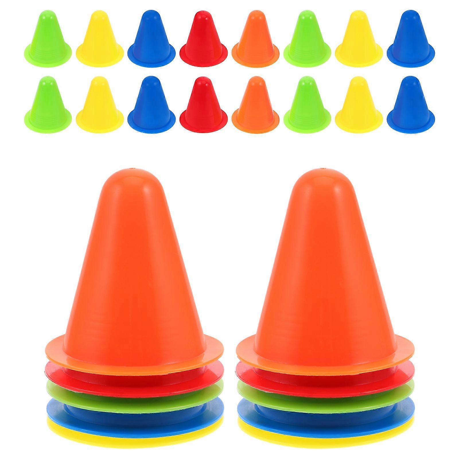 30pcs Roller Skating Agility Training Cones: 8cm Sports Marker Cups For Soccer Practice Football Drills Obstacle Course Skating
