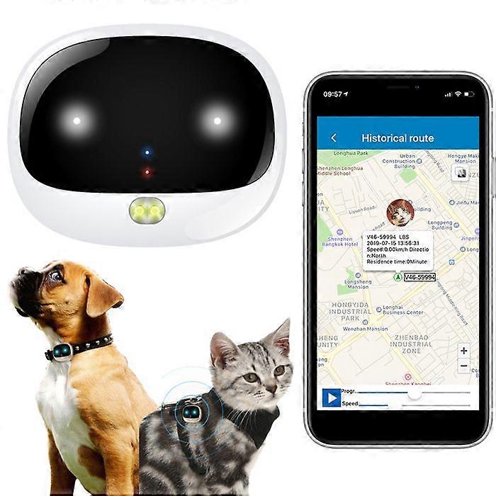 4G GPS Tracker for Pets Dog Cat with Android and iOS Tracking App White YONIS