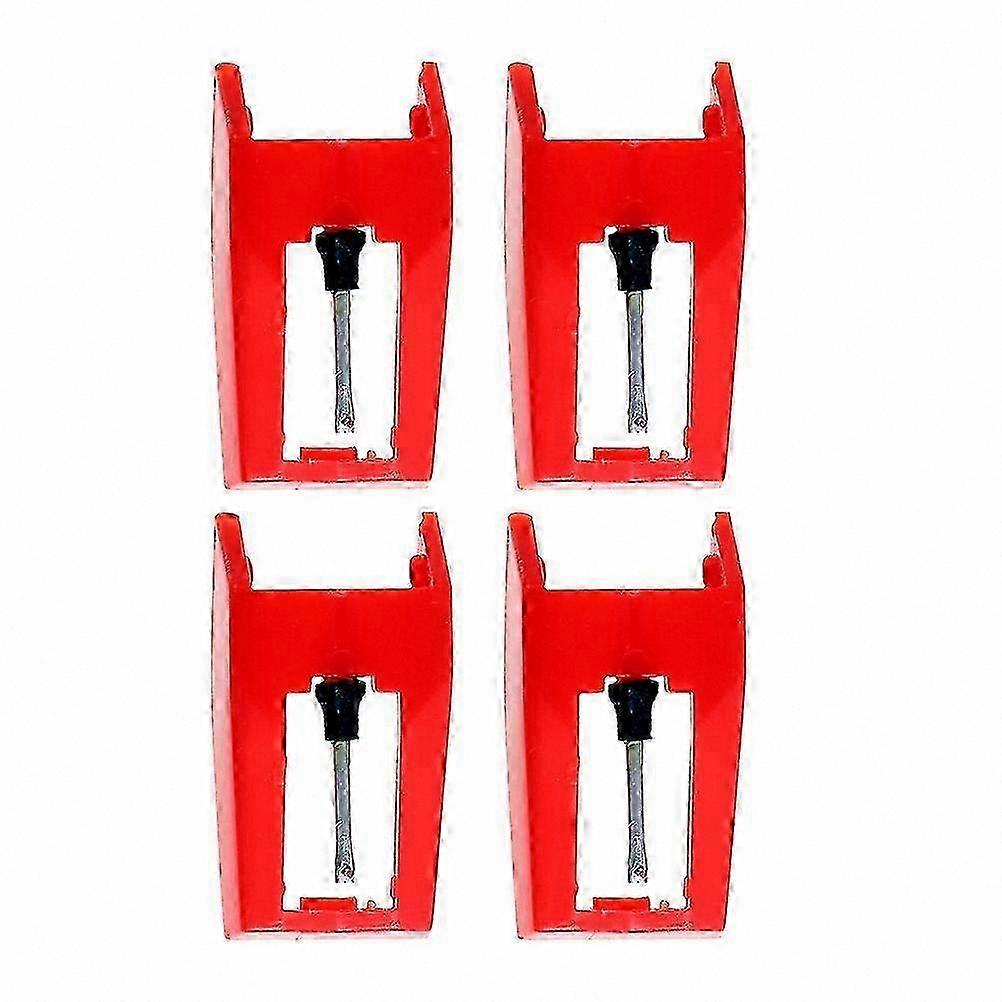 4-Pack Red Replacement Stylus for Record Players and Turntables