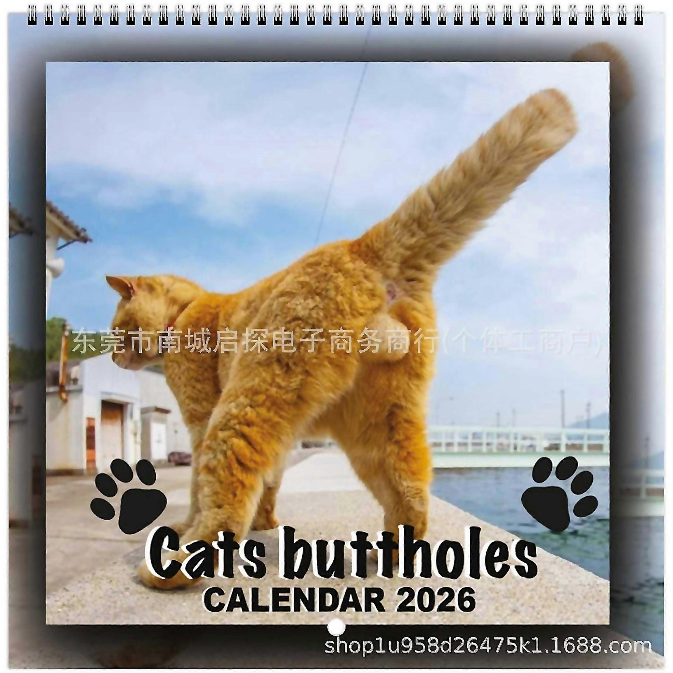 For Cat Butthole Calendar 2026 Cat Balls Calendar Funny Cat Butthole Calendar 12 Month Cat Balls Cat