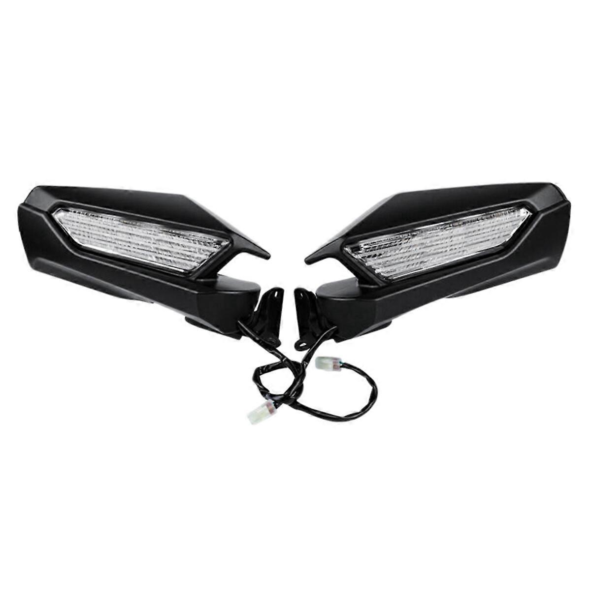 1Pair Motorcycle Rearview Mirror with LED Turn Signal Lights for Goldwing GL1800 2018-2020 Reversing Side Mirror