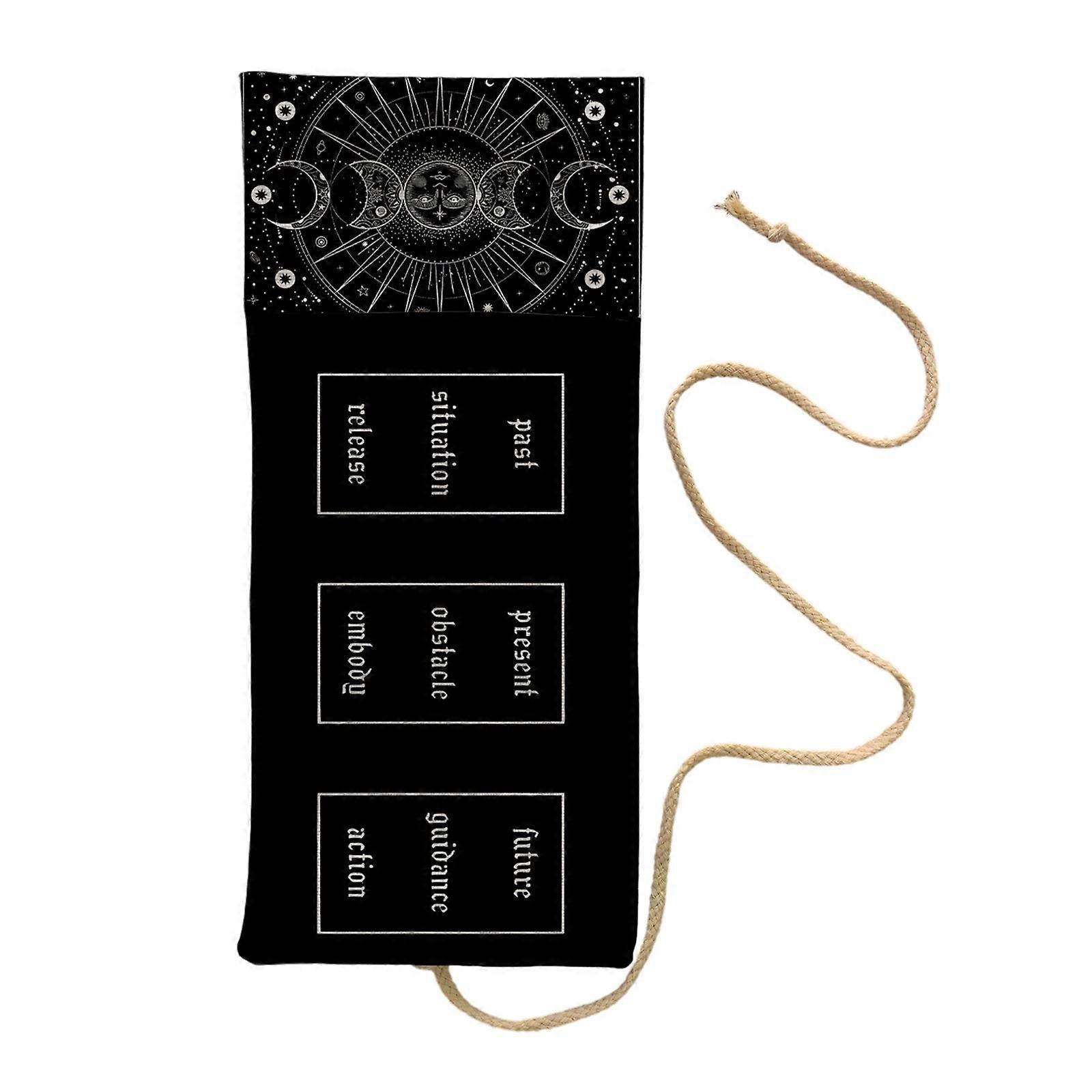 Durability Poly Linen Tarots Card Bag With Bright Artwork Washable Light weight For Divination Tool Storage Multicolor